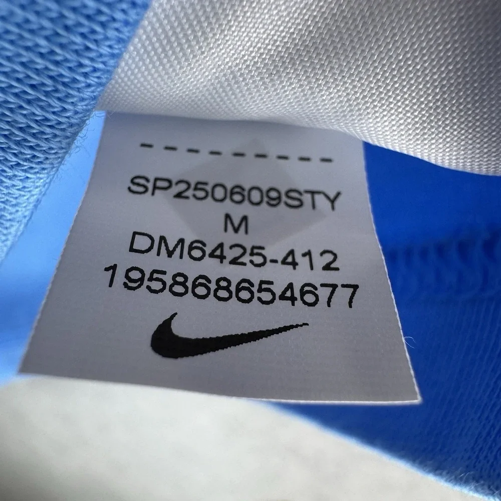Nike Tee Men's Medium Embroidered Logo Blue Red Swoosh Jumbo Logo Shirt Loose